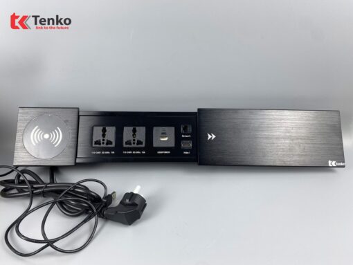 Hộp ổ điện âm bàn Tenko TK-BT01 nắp trượt màu đen