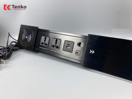 Hộp ổ điện âm bàn Tenko TK-BT01 nắp trượt màu đen