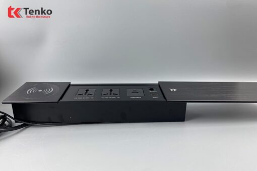 Hộp ổ điện âm bàn Tenko TK-BT01 nắp trượt màu đen