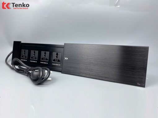 Hộp ổ điện âm bàn Tenko TK-BT02 nắp trượt màu đen