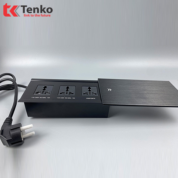 Hộp Ổ Điện Âm Bàn Tenko TK-BT03 Nắp Trượt Cao Cấp
