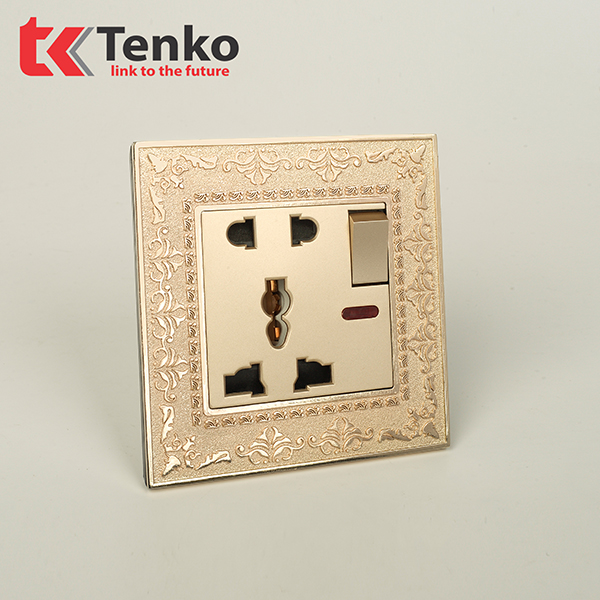 Ổ Cắm 2 Chấu Có Công Tắc Mặt Tân Cổ Điển F88-28