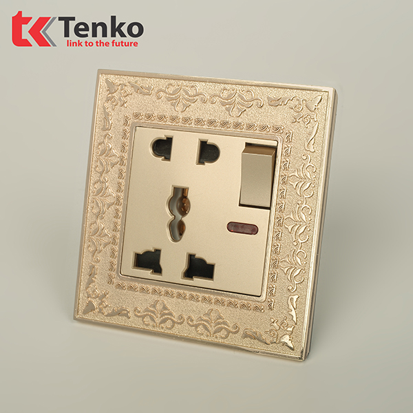 Ổ Cắm 2 Chấu Có Công Tắc Mặt Tân Cổ Điển F88-28