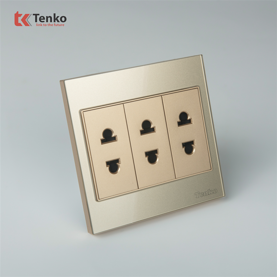 Ổ Cắm 2 Chấu Mặt Kính Cường Lực Tenko TK-V18-020