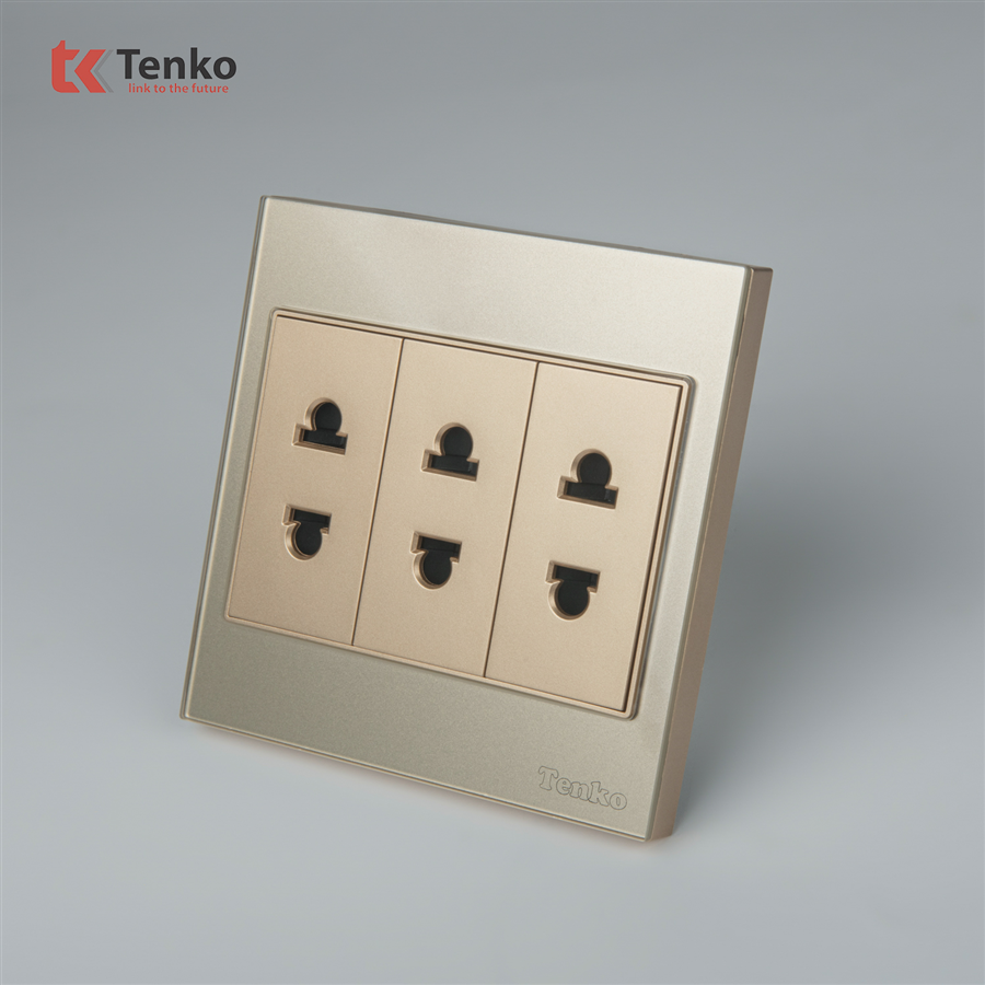 Ổ Cắm 2 Chấu Mặt Kính Cường Lực Tenko TK-V18-020