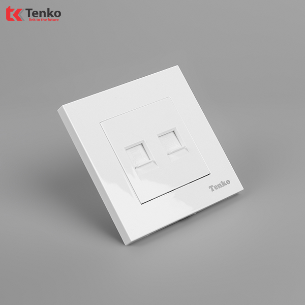 Ổ Cắm 2 Mạng LAN Mặt Nhựa Cao Cấp TT-52 Trắng