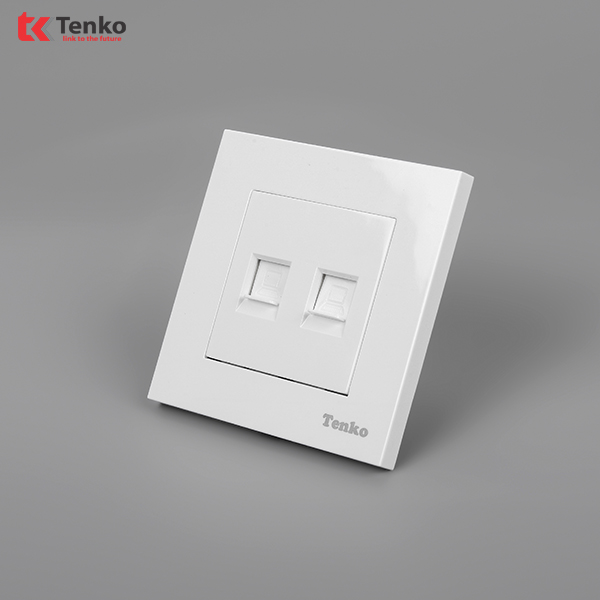 Ổ Cắm 2 Mạng LAN Mặt Nhựa Cao Cấp TT-52 Trắng