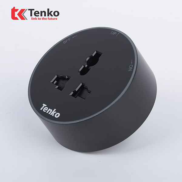 Ổ Cắm 3 Chấu Đa Năng Cho Thanh Ray TK-R06Đ Màu Đen