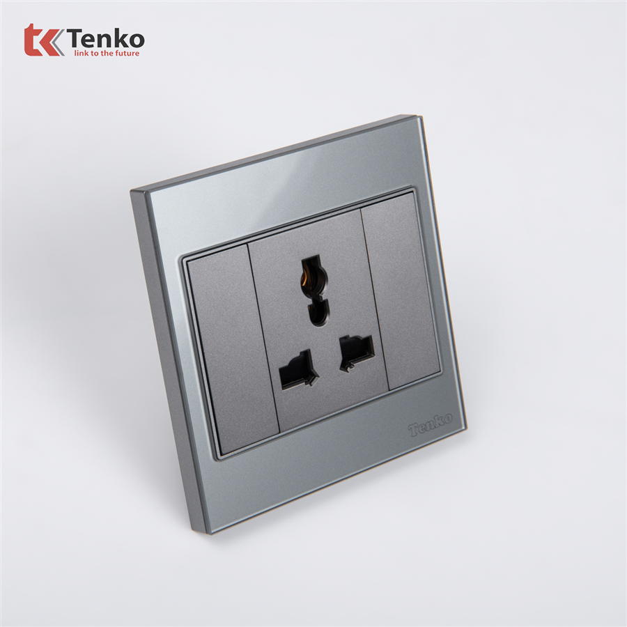 Ổ Cắm 3 Chấu Đa Năng Mặt Kính Cường Lực TK-V18-051