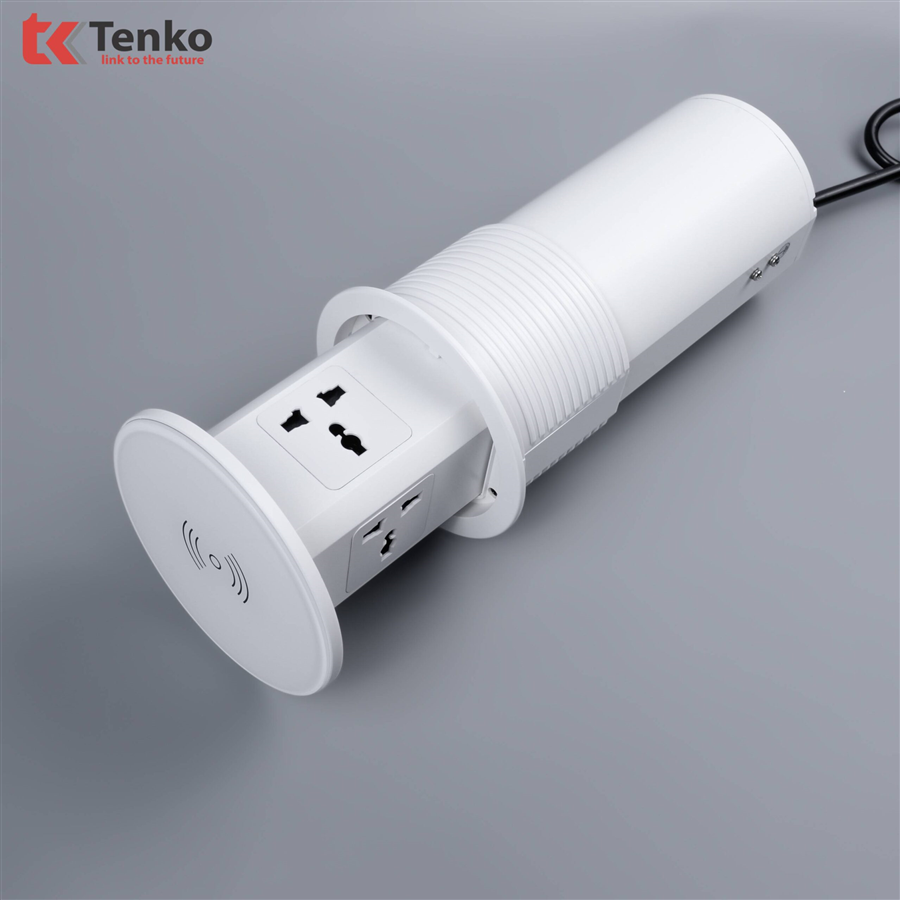 Ổ Cắm Âm Bàn Đảo BếpTK-HX10 Trắng Nâng Hạ Thủy Lực