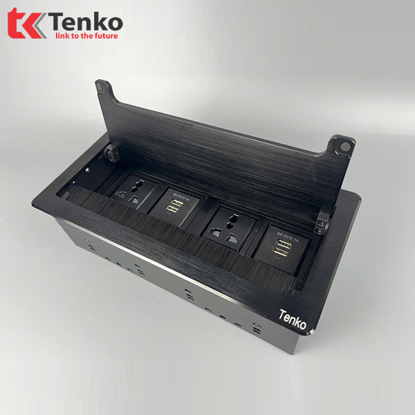 Ổ Cắm Âm Bàn USB Sạc Hợp Kim Nhôm Tenko TK-D4S-05