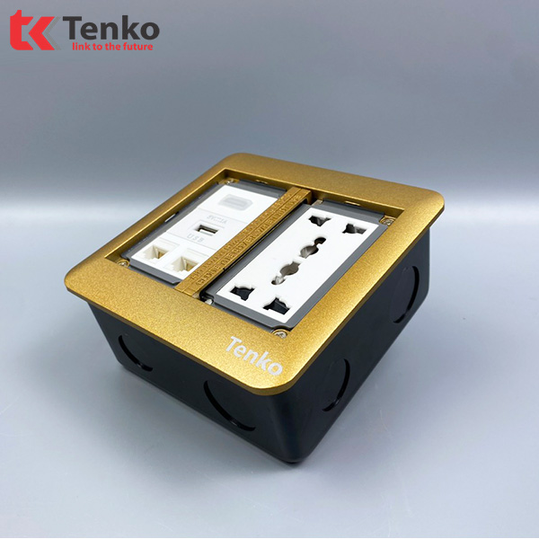 Ổ Cắm  Âm Sàn LAN, USB và HDM TK-DS-111S02 Vàng