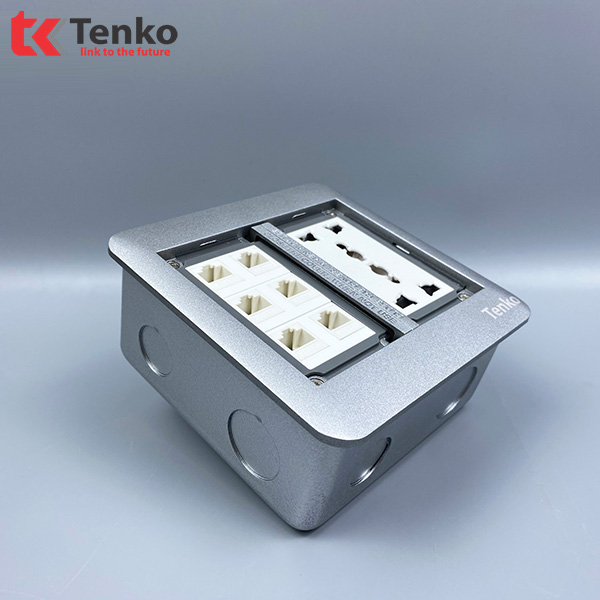 Ổ Cắm Âm Sàn Tích Hợp Cổng LAN TK-DS-111S03 Bạc