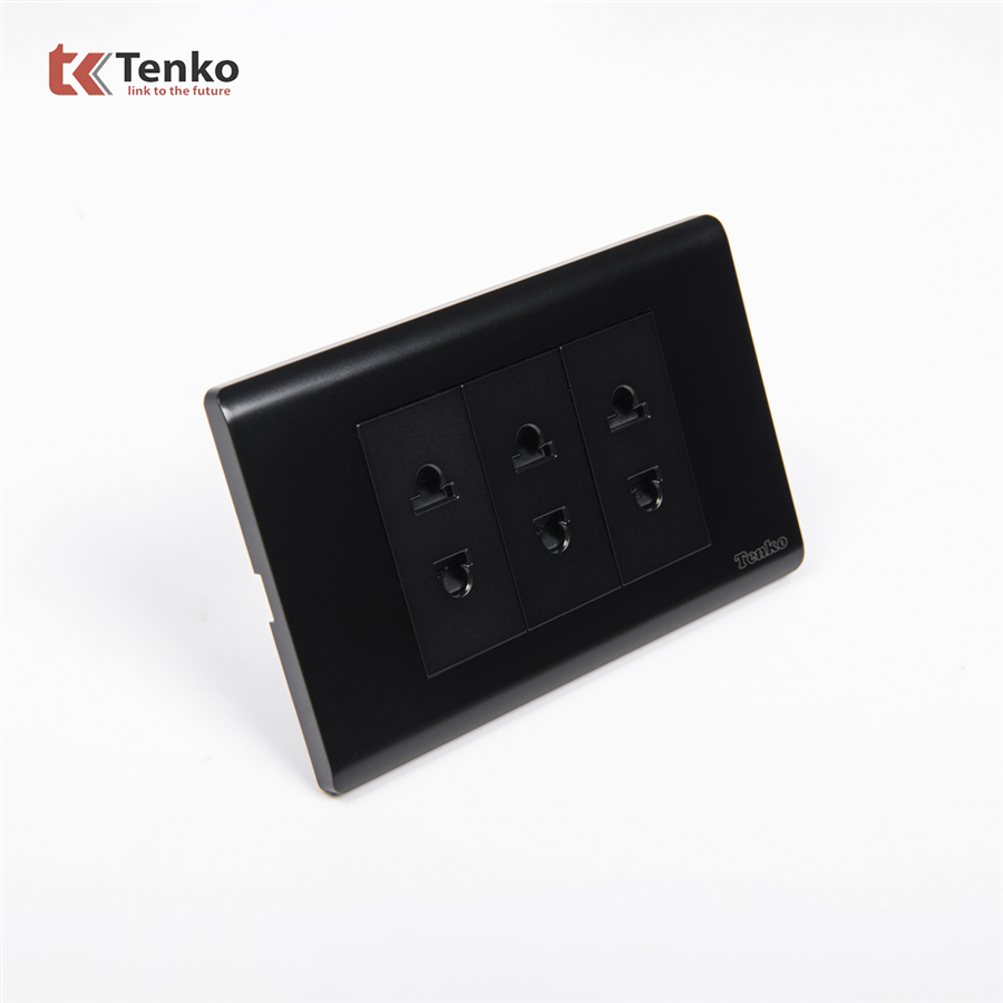 Ổ Cắm Âm Tường Mặt Nhựa PC TENKO TK-C25-020 Đen