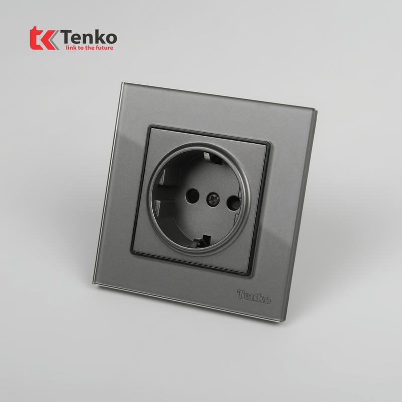 Ổ Cắm Chìm Chuẩn Đức Mặt Kính Cường Lực TK-F71D-20
