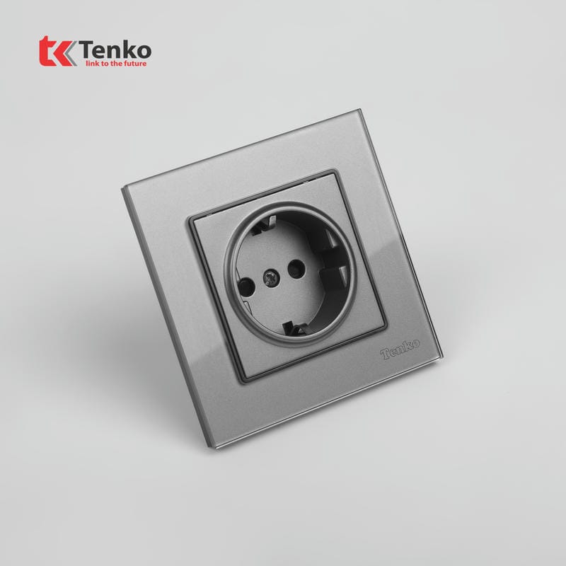 Ổ Cắm Chìm Chuẩn Đức Mặt Kính Cường Lực TK-F71D-20