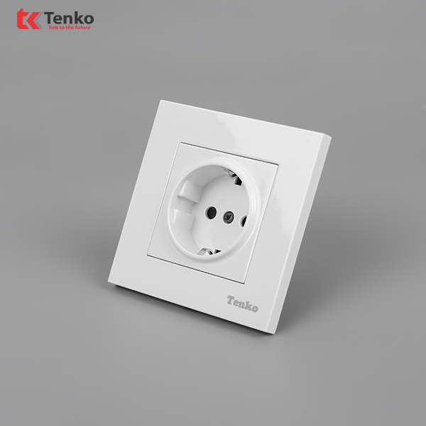 Ổ Cắm Chìm Chuẩn Đức Mặt Nhựa Cao Cấp TT-20 Trắng