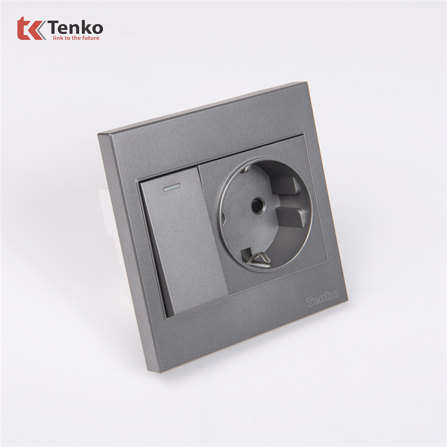 Ổ Cắm Chuẩn Đức Kết Hợp Công Tắc Tenko TK-V1-060