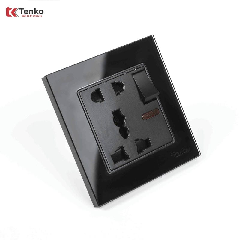 Ổ Cắm Có Công Tắc Mặt Kính Cường Lực TK-F71D-28D
