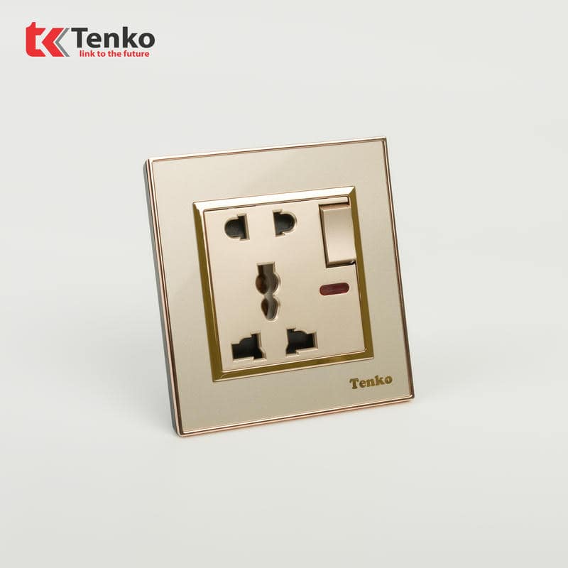 Ổ Cắm Có Công Tắc Nhựa Cao Cấp F66-28 Vàng