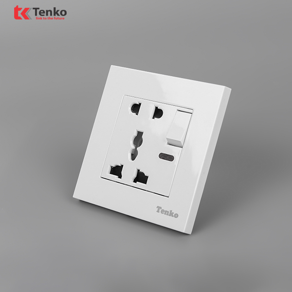 Ổ Cắm Có Công Tắc Nhựa Cao Cấp Kim TT-28 Trắng