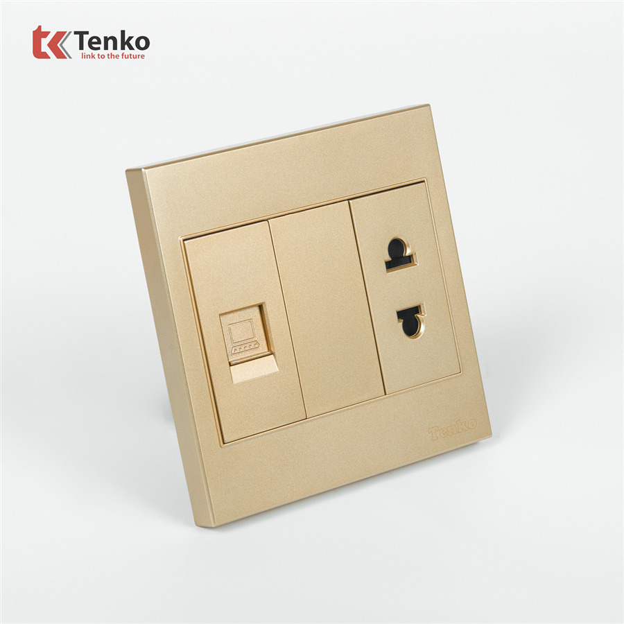 Ổ Cắm Có Ổ Mạng LAN Mặt Nhựa ABS Tenko TK-V1-076