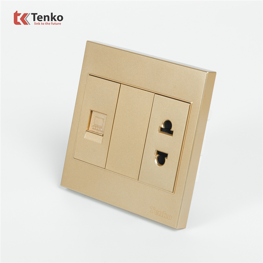 Ổ Cắm Có Ổ Mạng LAN Mặt Nhựa ABS Tenko TK-V1-076
