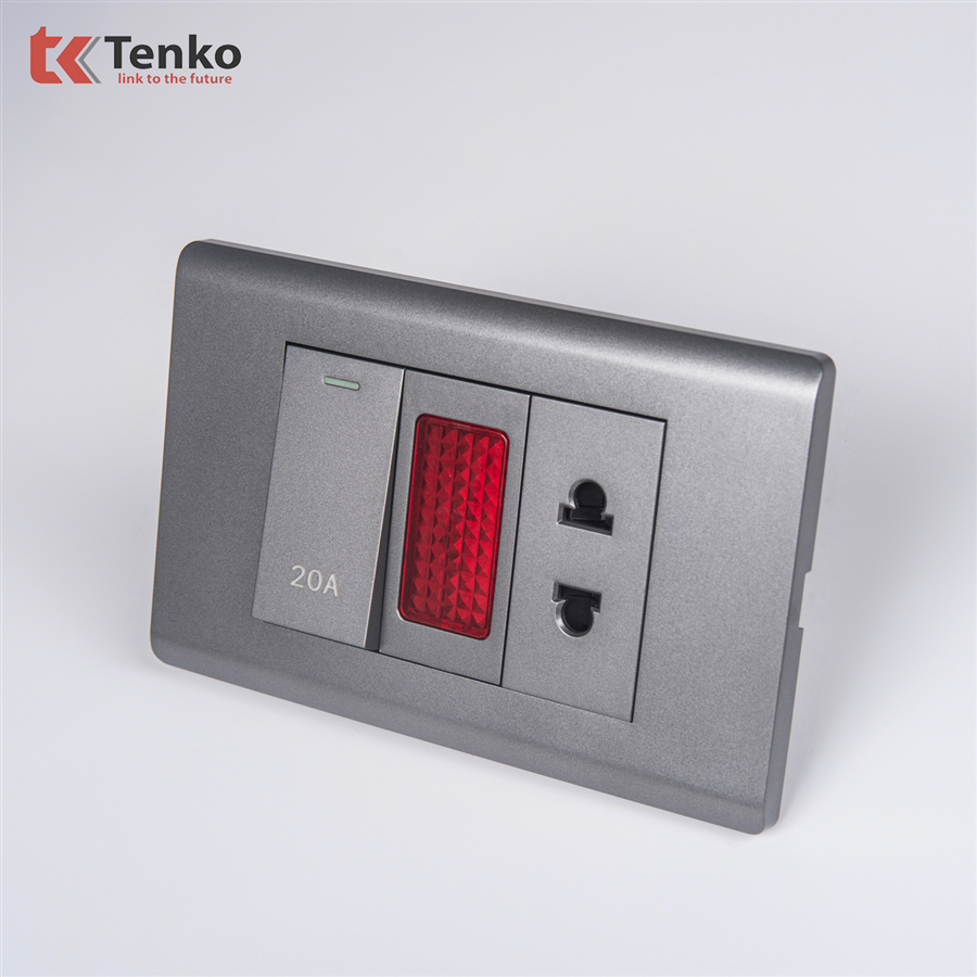 Ổ cắm, Công Tắc 20A C25-080 Mặt Nhựa PC Xám