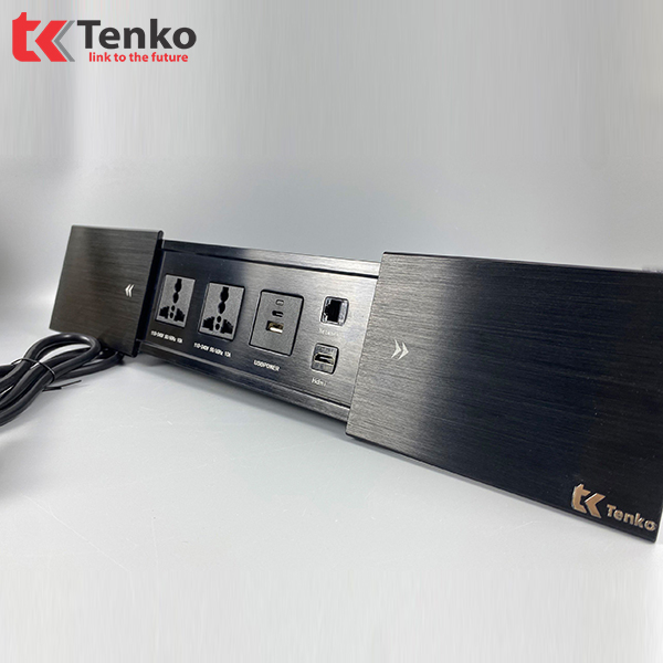 Ổ Cắm Điện Âm Bàn Tenko TK-BT06 Nắp Trượt Hai Bên