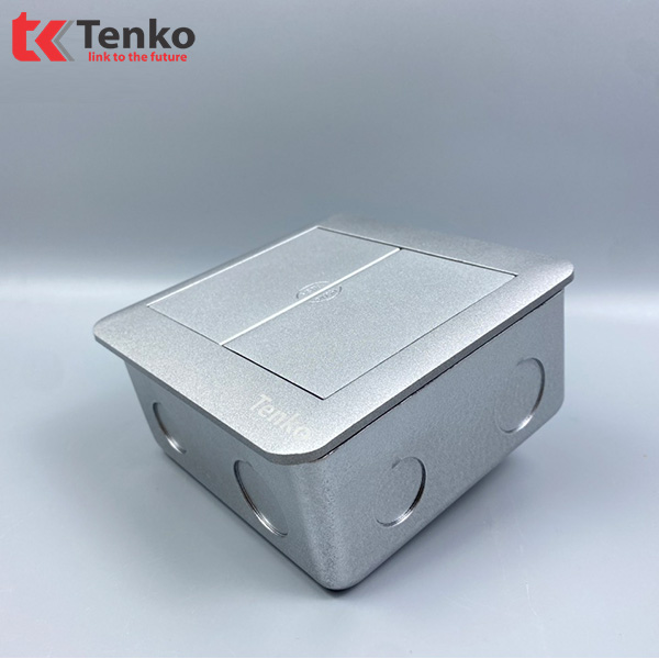 Ổ Cắm Điện Âm Sàn +2 Ổ Mạng LAN TK-DS-111S06 Bạc