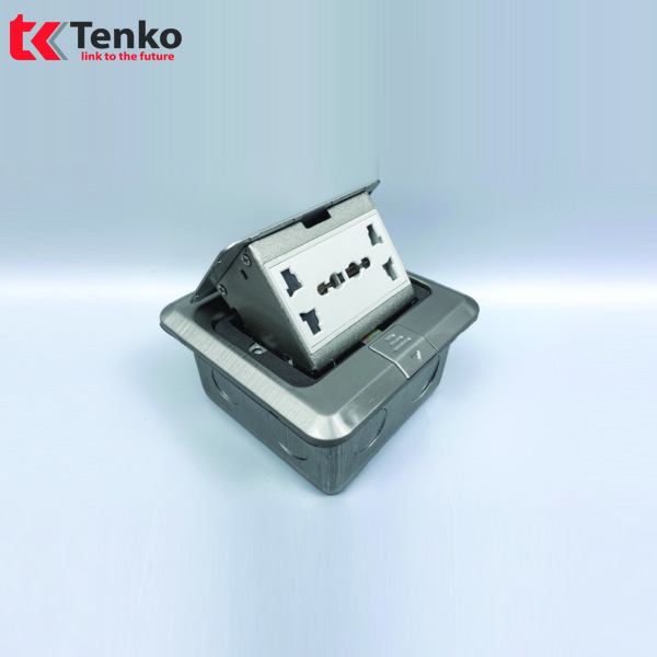 Ổ Cắm Điện Âm Sàn 3 Chấu Tenko TK-J02-13 Màu Bạc