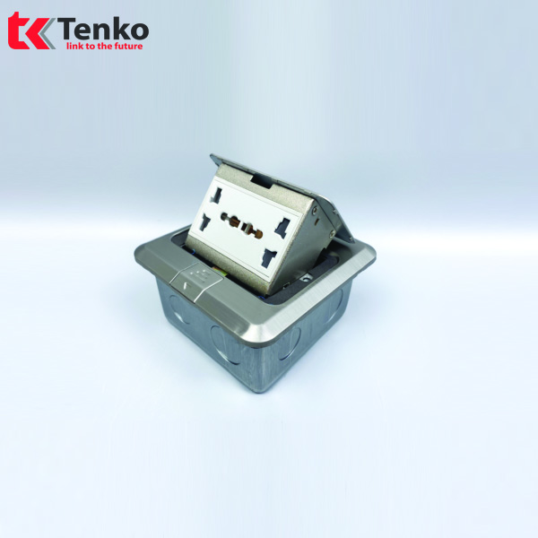 Ổ Cắm Điện Âm Sàn 3 Chấu Tenko TK-J02-13 Màu Bạc