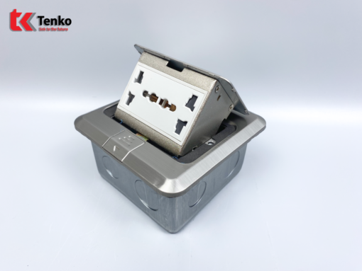 Ổ Cắm Điện Âm Sàn 3 Chấu Tenko TK-J02-13 Màu Bạc
