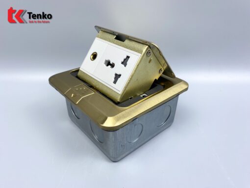 Ổ Cắm Điện Âm Sàn 3 Chấu Tenko TK-J02-14 Màu Vàng