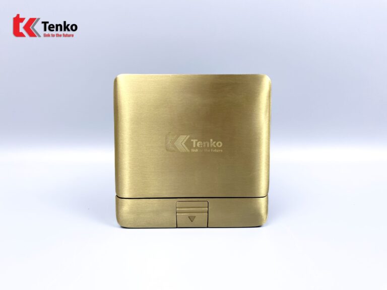 Ổ Cắm Điện Âm Sàn Đồng + Mạng LAN TK-J05-06 Vàng