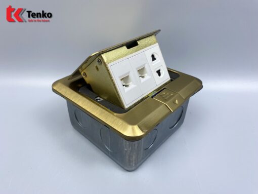Ổ Cắm Điện Âm Sàn TK-J02-03 Màu Vàng