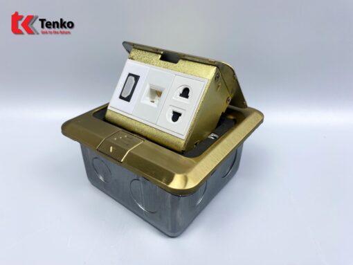 Ổ Cắm Điện Âm Sàn Và Mạng LAN+ HDMI TK-J02-06 Vàng