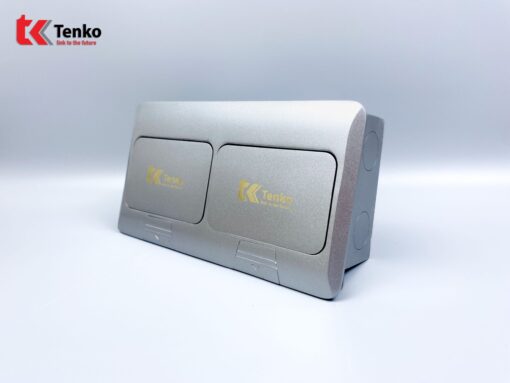 Ổ Cắm Điện Đôi 3 Chấu Âm Sàn Kèm LAN TK-J04-08 Bạc