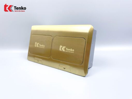 Ổ Cắm Điện Đôi 3 Chấu Âm Sàn+LAN TK-J04-04 Vàng