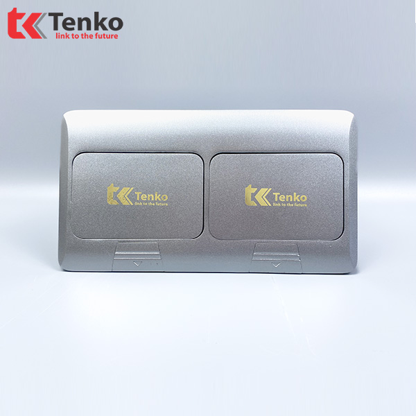 Ổ Cắm Điện Đôi 3 Chấu Âm Sàn Tenko TK-J04-06 Bạc