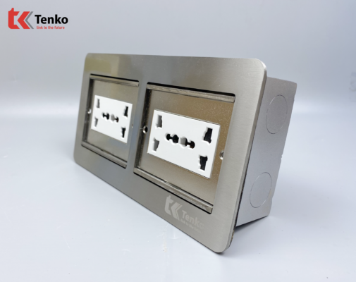 Ổ Cắm Điện Đôi 3 Chấu Âm Sàn TK-DS-211S04