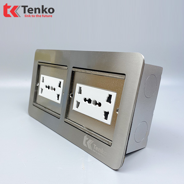 Ổ Cắm Điện Đôi 3 Chấu Âm Sàn TK-DS-211S04