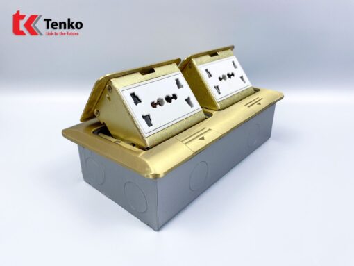 Ổ Cắm Điện Đôi 3 Chấu Âm Sàn TK-J04-05 Vàng