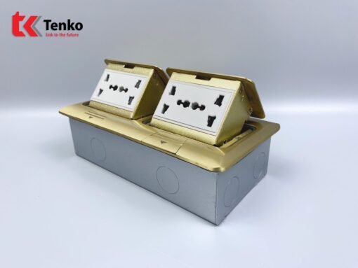 Ổ Cắm Điện Đôi 3 Chấu Âm Sàn TK-J04-05 Vàng