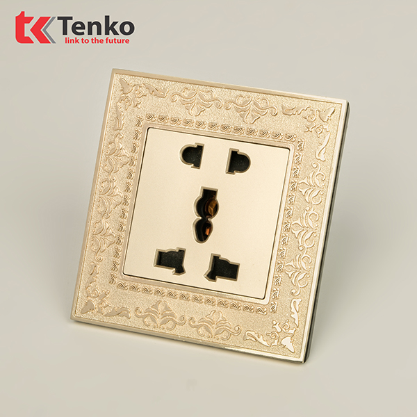 Ổ Cắm Điện Đôi 3 Chấu Mặt Tân Cổ Điển F88-18