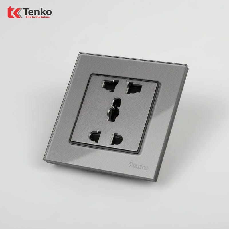 Ổ Cắm Điện Đôi Mặt Kính Cường Lực TK-F71D-18