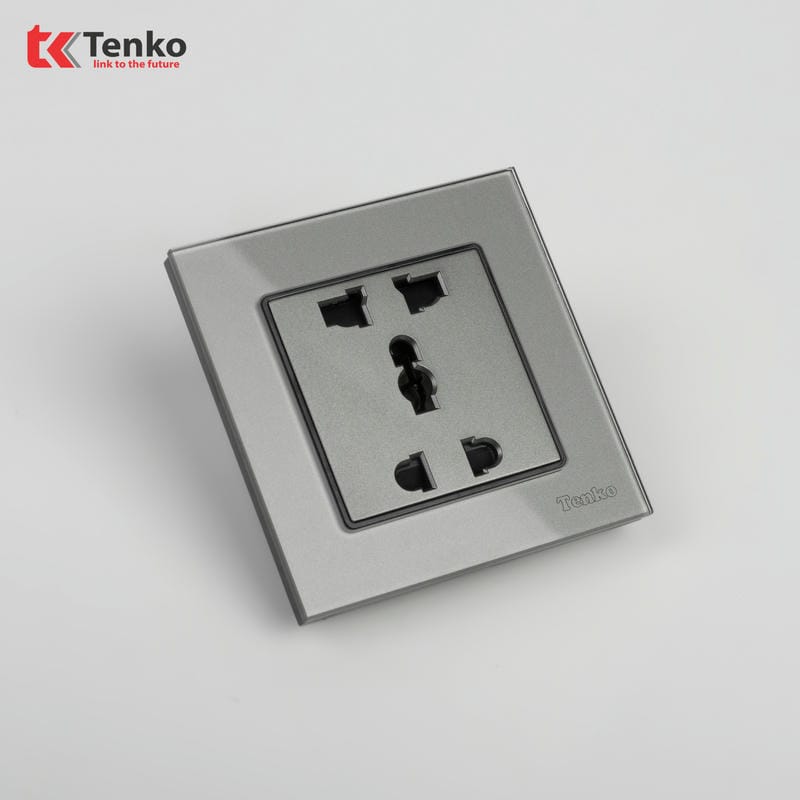 Ổ Cắm Điện Đôi Mặt Kính Cường Lực TK-F71D-18