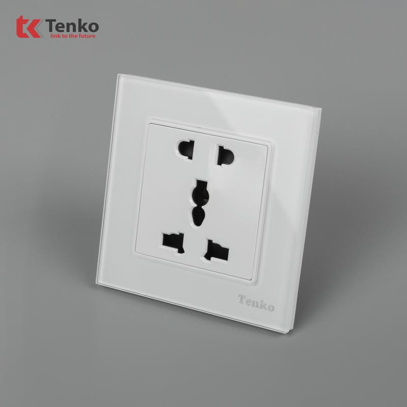 Ổ Cắm Điện Đôi Mặt Kính Cường Lực TK-F71D-18