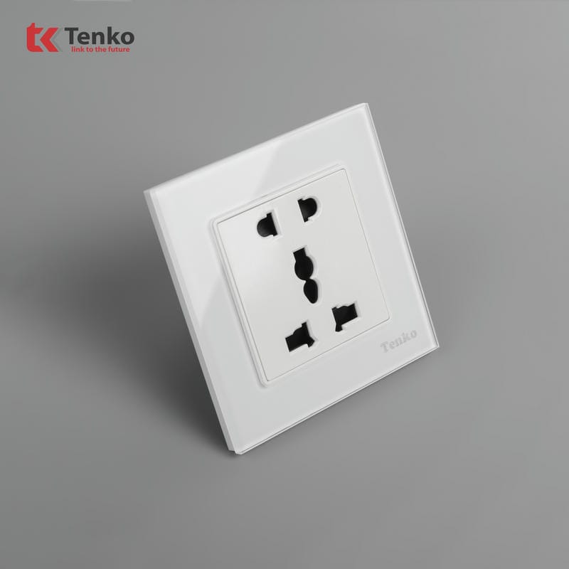 Ổ Cắm Điện Đôi Mặt Kính Cường Lực TK-F71D-18