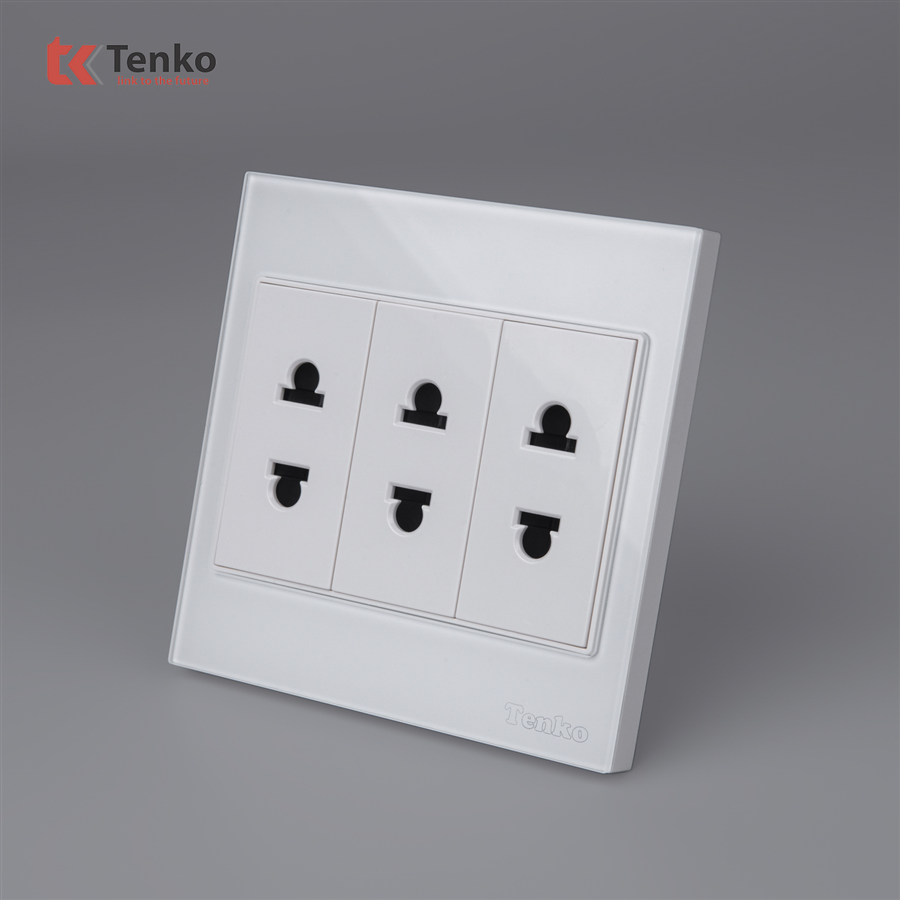 Ổ Cắm Điện Kính Cường Lực Tenko TK-V18-020